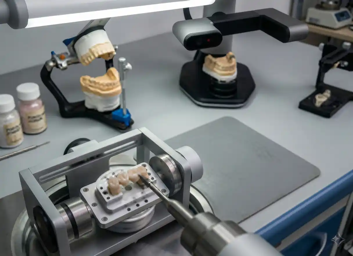 Dental lab equipment and digital scanner setup at Yachikang Dental Lab, your trusted dental lab partner